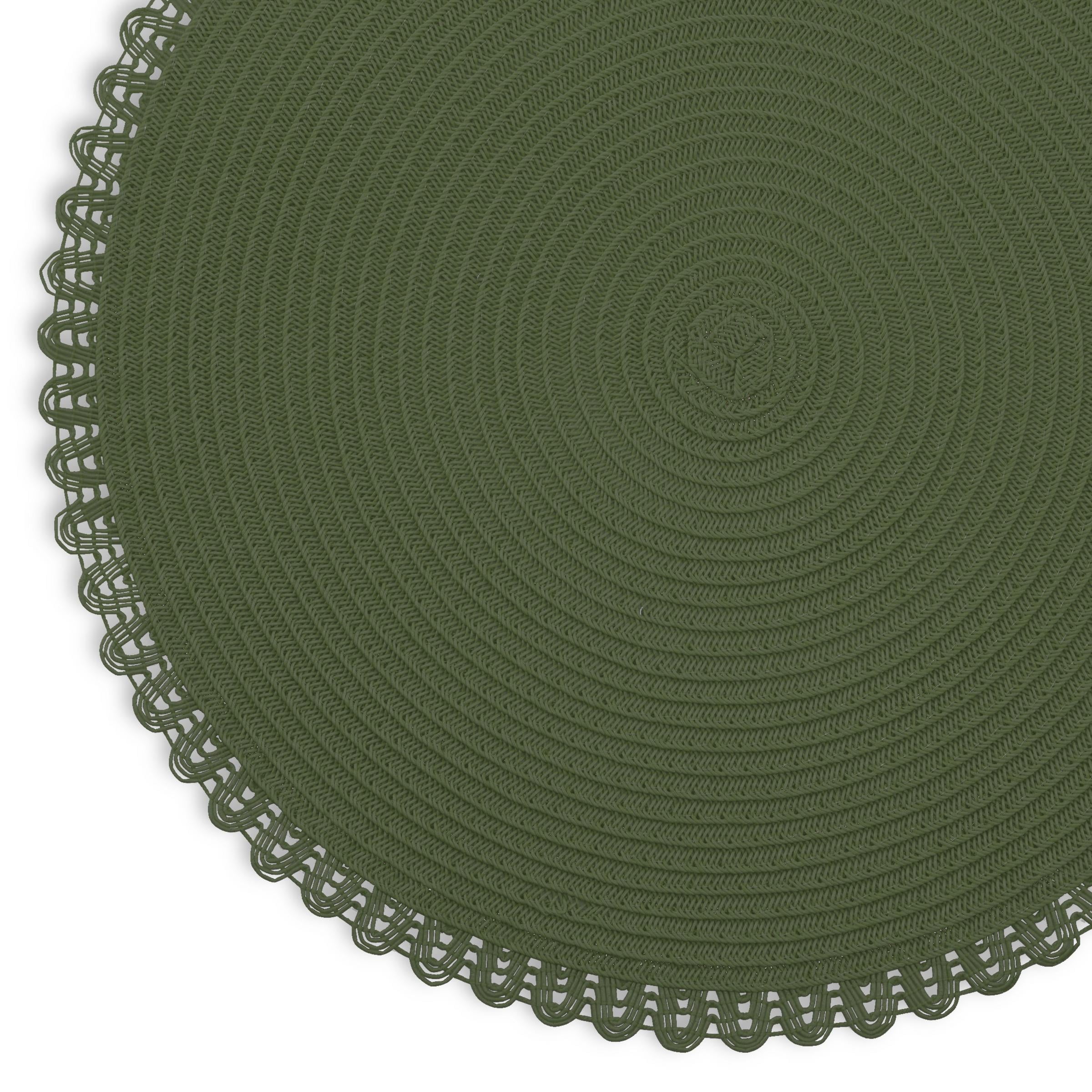 Dainty Home Set of 6 Placemats | Elegant and Durable | 15x15 in Round Woven Non-Slip Washable Place Mats | Tear-Resistant Heat | Resistant Placemats