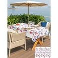 thumbnail image 4 of Outdoor Tablecloth with Umbrella Hole and Zipper, Independence Day Rectangle Table Cloth 60x102 Inch Waterproof Tablecloth, 4th of July Red Blue Strip Love Leaves Picnic Table Cover for Patio Camping, 4 of 7