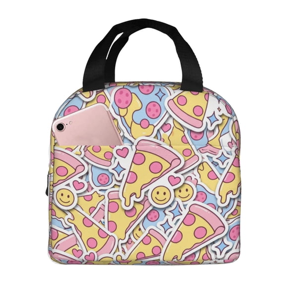Pizza Lunch Box Insulated Reusable Lunch Bag Cooler Bag For Women Men Work Picnic Hiking