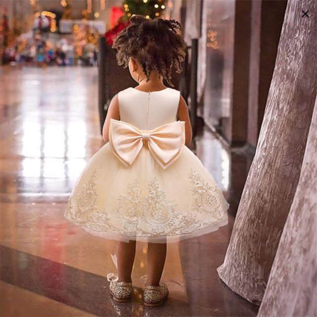 Vestido de encaje para niña pequeña SDJMa, vestido de fiesta con lazo y tutú con tocado