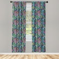 thumbnail image 3 of Ambesonne Paisley Curtains, Bohem Colorful, Pair of 28"x63", Multicolor, 3 of 5