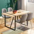 thumbnail image 2 of Dining Chairs Set of 4, Modern Mid-Century Style Dining Kitchen Room Upholstered Side Chairs，Soft Tufted Linen Fabric with Inset Buttons，Chrome Metal Legs，for Kitchen Lounge Farmhouse, Light Gray, 2 of 10