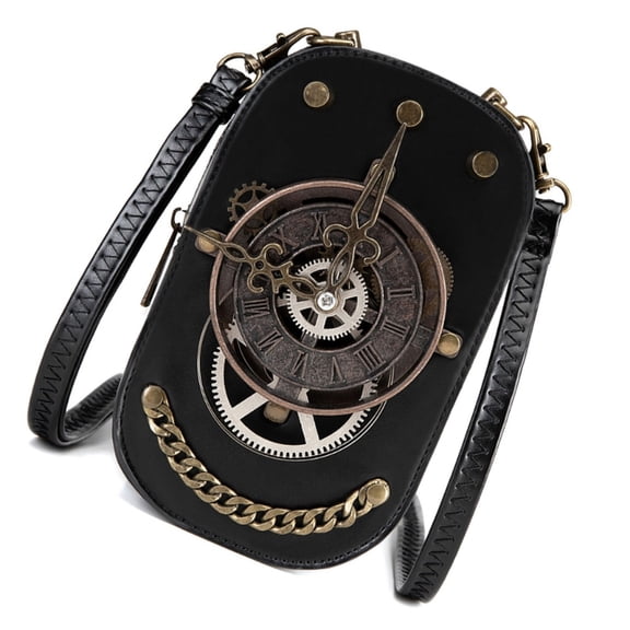 Punk Style Ladies Crossbody Bag with Adjustable Strap Retro Inspired Handbag