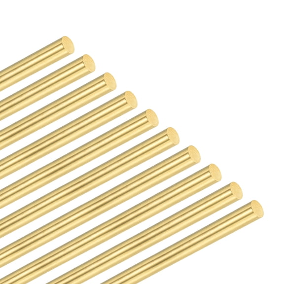 10-Pack Solid Brass Rod, 3x100mm Knife Handle Material H59 Brass Round Stock