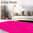 thumbnail image 2 of ODIKA 8'x10' Machine Washable Non-Slip Area Rug, Radiant Wave Ripple Design with Glittering Hot Pink Highlights High Traffic Rug, Pink, 652758, 2 of 7