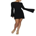 thumbnail image 1 of Robe Moulante Courte Décontractée pour Femmes à Manches Longues en Tricot, Dos Ouvert, Robe Chandail Décontractée, 1 of 5