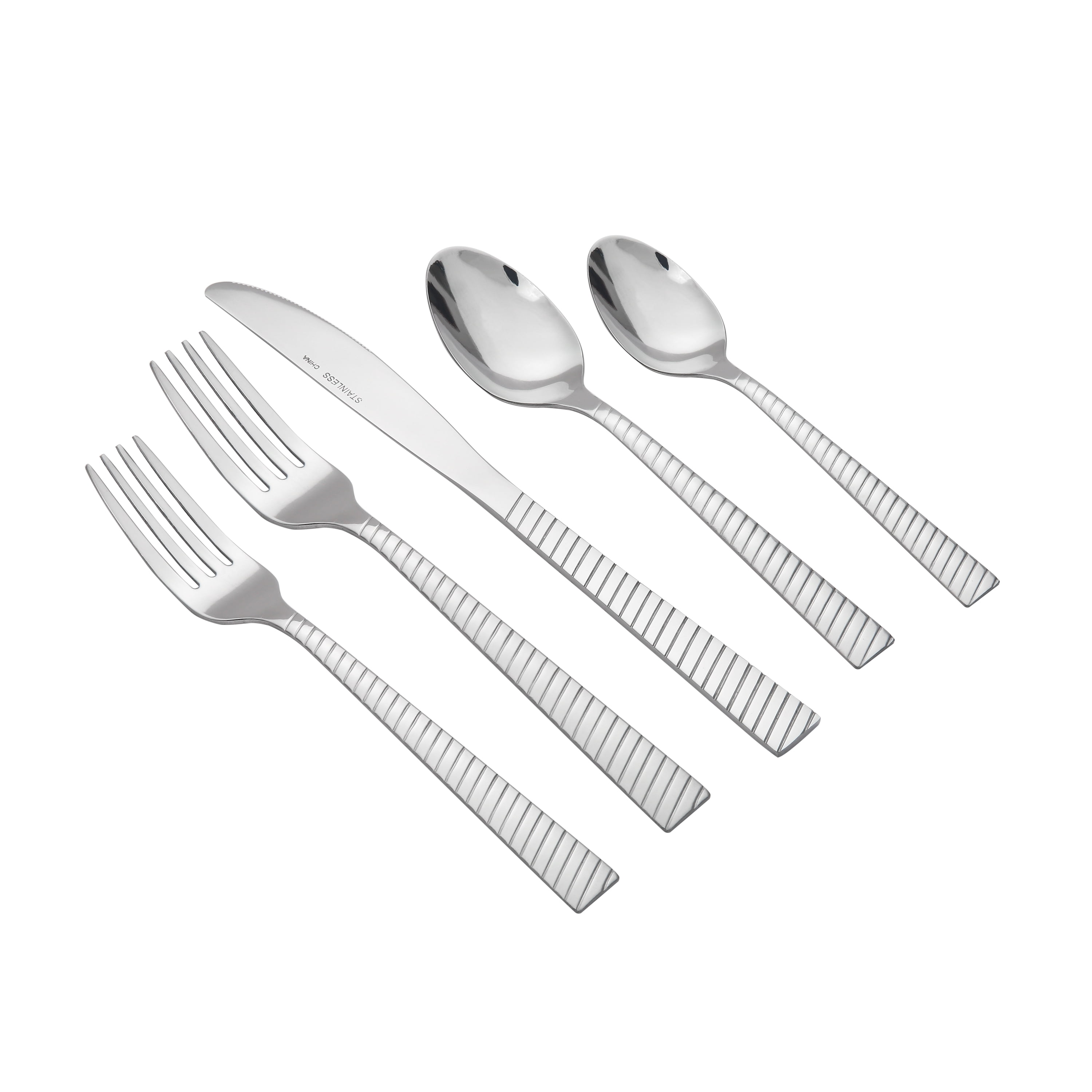 Lot New Picnic Time Stainless Silverware 4 Knives White Handle Flatware 