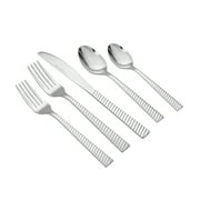 Mainstays 20 Piece Nalla Stainless Steel Flatware Set, Silver, Service for 4, 6.45lbs