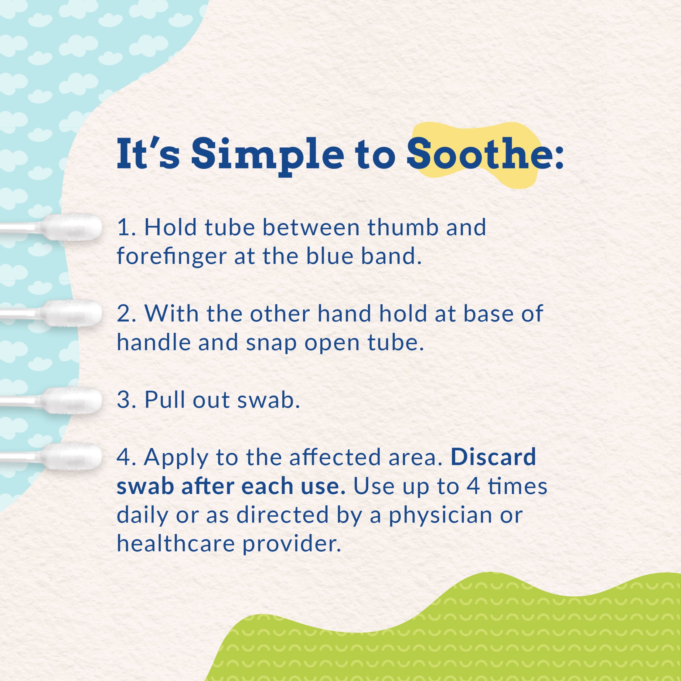 Orajel Baby Teething Cooling Swabs, Daytime, for Relief of Painful Swollen Gums, Drug-Free, 12 Swabs