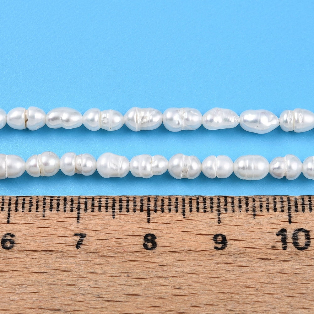 6 Strand Natural Cultured Freshwater Pearl Beads Strands Rice Creamy White 4~6x3~4mm Hole: 0.5mm about 35~36pcs/strand 6.69~6.89''(17~17.5cm)