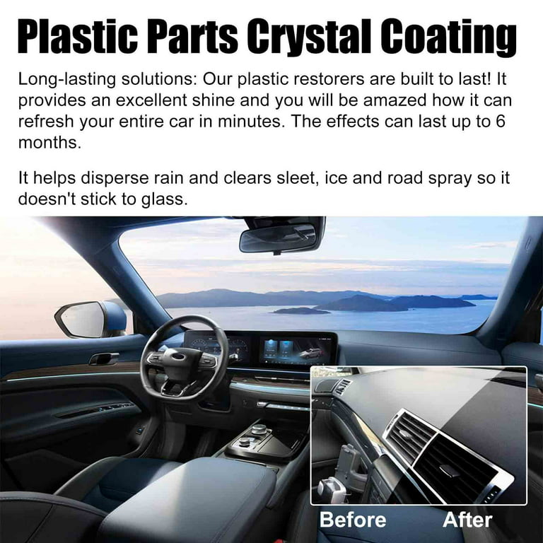 XIKER Plastic Parts Crystal Coating, Crystal Coating for Car, Long Duration  Plastic Parts Refresher Agent, Plastic Parts Refurbish Agent with Spong