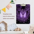 thumbnail image 2 of ALAZA Plastic Clipboard A4 Letter Size Decorative Clipboards for Students Women Men 9" x 12.5" Sparkling Butterfly Purple-a1, 2 of 6