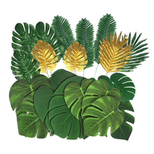 Set decorativo de hojas de palmera tropicales artificiales, 86 unidades, LOMIRO