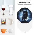 thumbnail image 6 of Lsque Night Scene of Wolves Pattern 4" Drink Coasters Set of 4, PVC Leather Absorbent Coasters, Table Coaster Set Decorative Coffee Cup Coasters Housewarming Gift -Octagon, 6 of 6