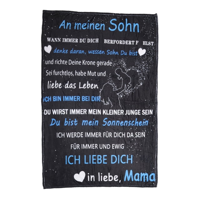 Manta con patrón de letras, cómoda y suave decoración, manta de sofá con impresión transparente para sala de estar y dormitorio
