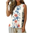 thumbnail image 4 of Fewfanhot Women's 4th of July Floral Print Tank Top, Patriotic Sleeveless Blouse with Red White Blue Flowers, Casual Summer Independence Day Top, S-3XL, 4 of 6
