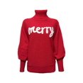 thumbnail image 1 of Suéteres navideños Tsseiatte para mujer, jersey de manga larga con cuello alto y letras bordadas, tops casuales de punto, 1 of 6