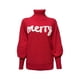 thumbnail image 1 of Suéteres navideños Tsseiatte para mujer, jersey de manga larga con cuello alto y letras bordadas, tops casuales de punto, 1 of 6