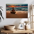 thumbnail image 3 of Elephant Stock Zen Sunset Balance Wall Art - Horizontal Canvas Wall Art - Living Room Wall Decor - Wellness Canvas - Brown And Gray Decor - 24" x 16", 3 of 8
