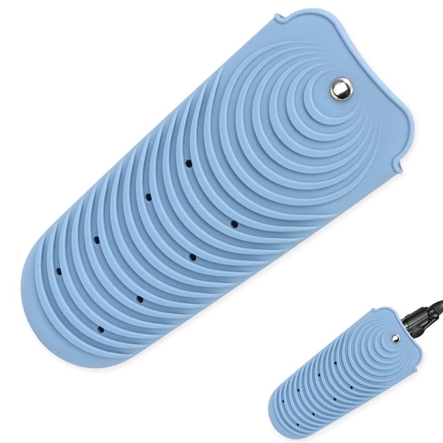 Bolsa de silicona resistente al calor para alisador de cabello, funda antideslizante para almohadilla de viaje para rizar y planchar, soporte portátil para alfombrilla térmica para rizador y ondulador