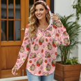 thumbnail image 3 of DISNIMO Capybara Strawberry Printed Sweatshirts for Women Long Sleeve Hoodies Waffle Hooded Sweatshirt Trendy Pullover Tops, 2XL, 3 of 7