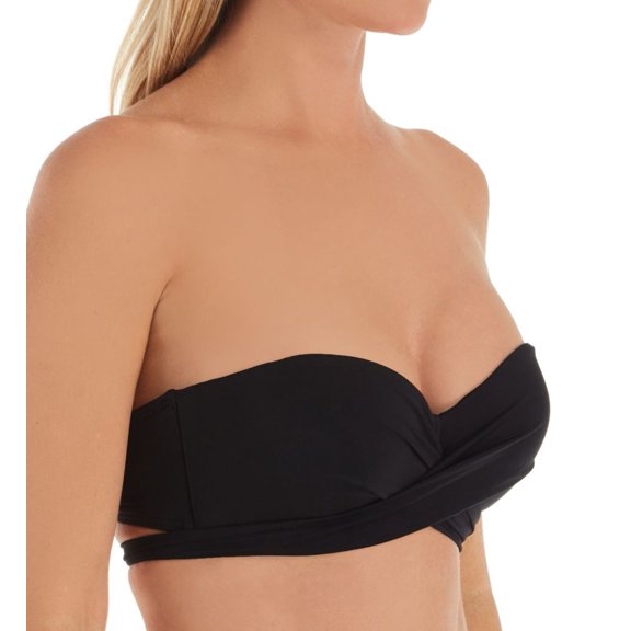 Women's Coco Reef U95988 Classic Solids Five Way Bra Sized Bikini Swim Top (Black 36-38 D)