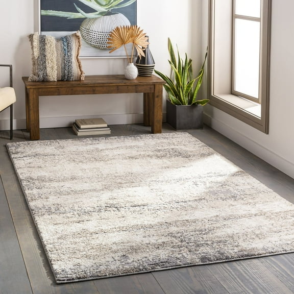 Livabliss Area Rugs for Living Room, 5x7 Andorra Modern Beige Rug, Bedroom Dining Room Home Decor Stain Resistant Carpet (5'3" x 7')