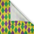 thumbnail image 4 of Ambesonne Green and Purple Valance Pack of 2, Mardi Gras Rhombs, 42"X12", Yellow Violet and Green, 4 of 5