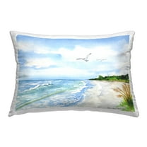 Stupell Industries Seagulls over Shoreline Decorative Printed Throw Pillow Design by Christine Reichow