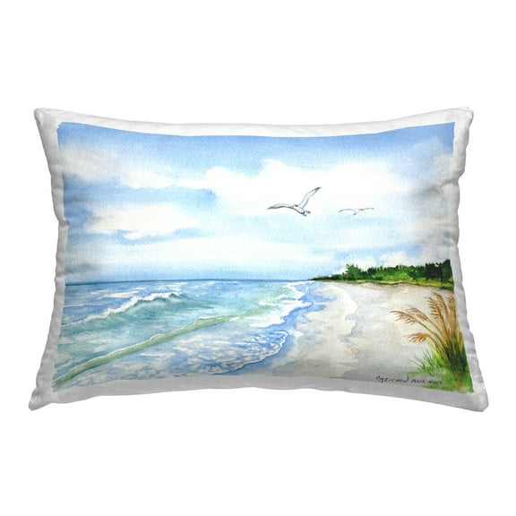 Stupell Industries Seagulls over Shoreline Decorative Printed Throw Pillow Design by Christine Reichow