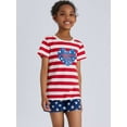 thumbnail image 2 of Beezizac 4th of July Pajamas for Big Girls Independence Day Stars & Stripes Jammies Clothes PJ Set Size 10, 2 of 7