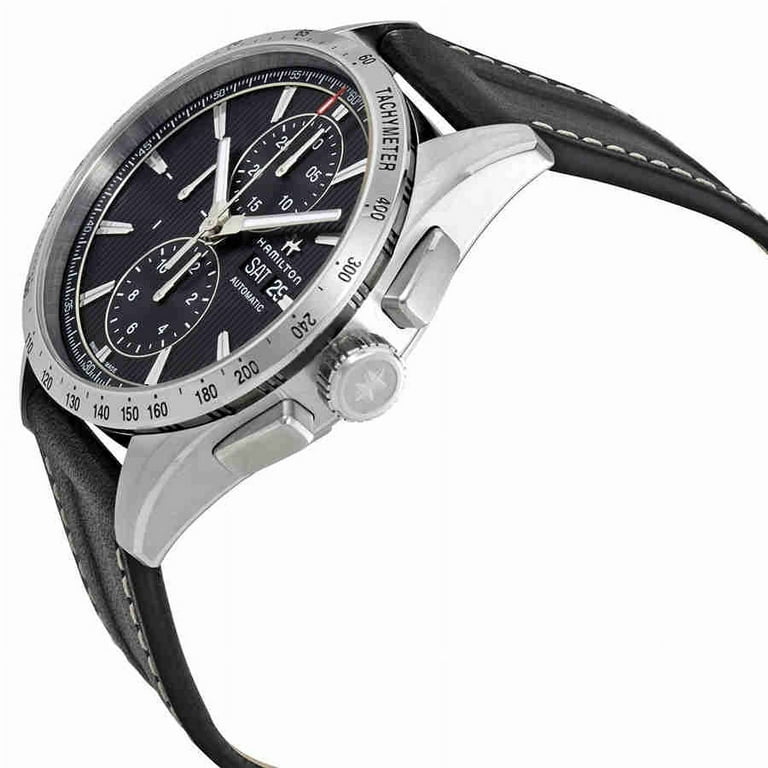 Hamilton Broadway Auto Chrono Grey Dial Leather Mens Watch