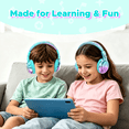 thumbnail image 5 of Owliwise Kids Headphones for School, Foldable Over-Ear Wired Headphones, Safe 85/94dB Volume Limiter, HD Microphone, Stereo Sound, 3.5mm Jack for Phone, Tablet and Computer, Cyan, 5 of 8
