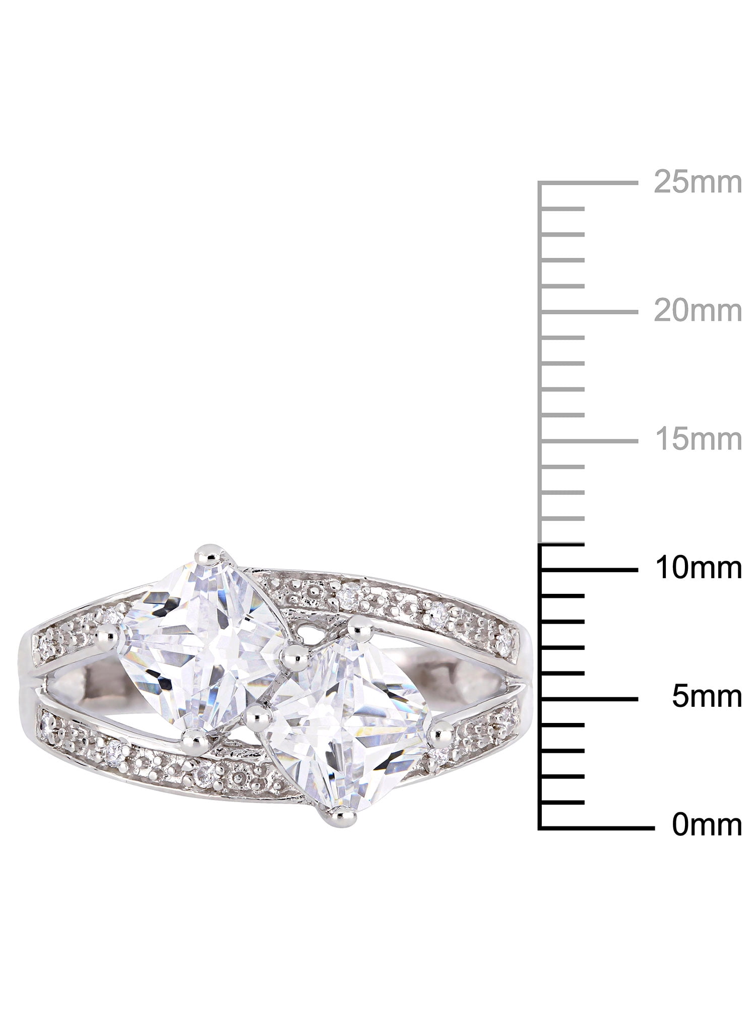 Everly Women's Cubic Zirconia and Diamond Sterling Silver Engagement Ring