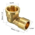 thumbnail image 2 of Brass Elbow Pipe Fitting 90 Degree 1/2BSP Male x 1/2 PT Female Female Coupler, 2 of 4