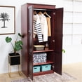 thumbnail image 3 of Pemberly Row Armoire Garde-Robe de 6 Pi de Hauteur 72"H X 30"L en Cerisier, 3 of 8