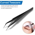 thumbnail image 3 of Versatile Nail Art Tweezers for Decal and Eyelash Extension - 2 Pcs Black Set, 3 of 6