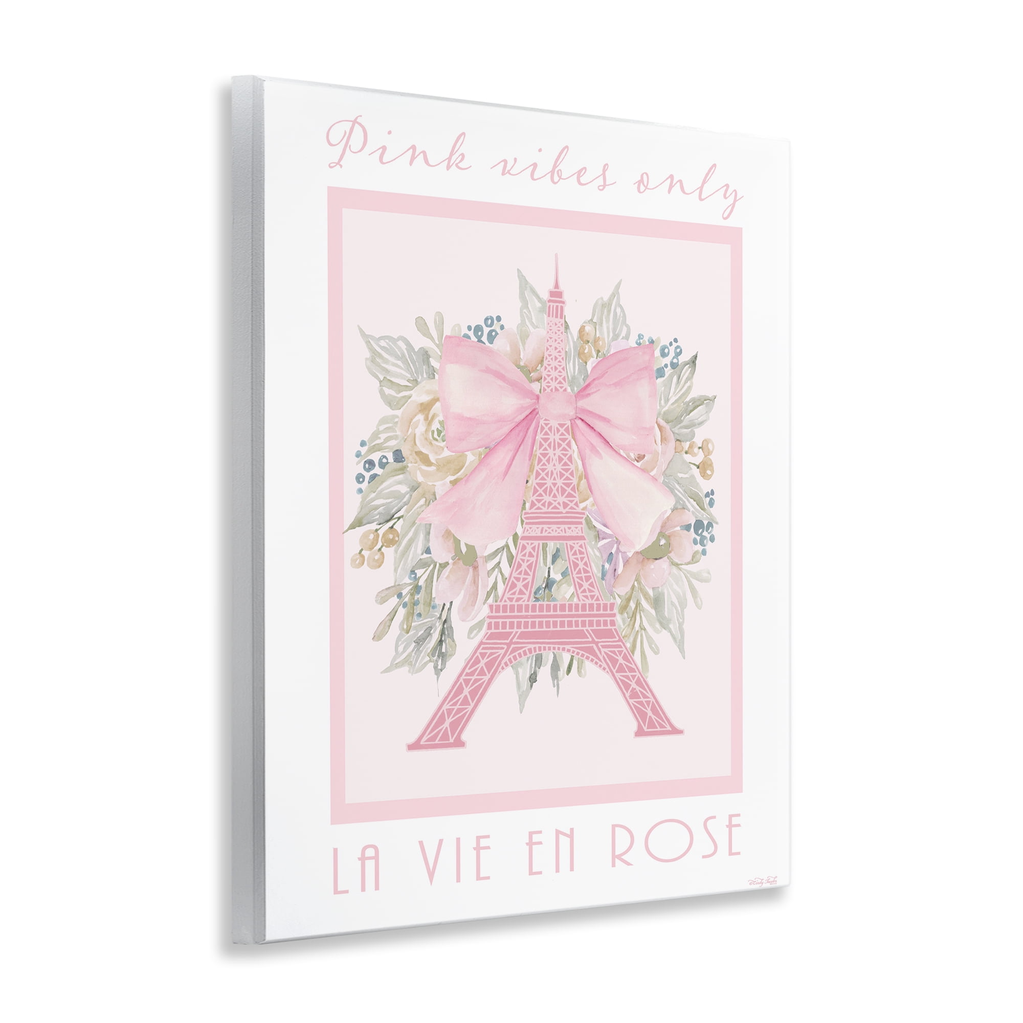 Stupell Industries Pink Vibes Only Paris Wall Plaque Art, design by Cindy Jacobs