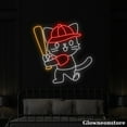 thumbnail image 2 of Glowneon Cat Playing Baseball Neon Sign, Baseball Led Sign, Baseball Lover Gifts, Baseball Decor, 2 of 5