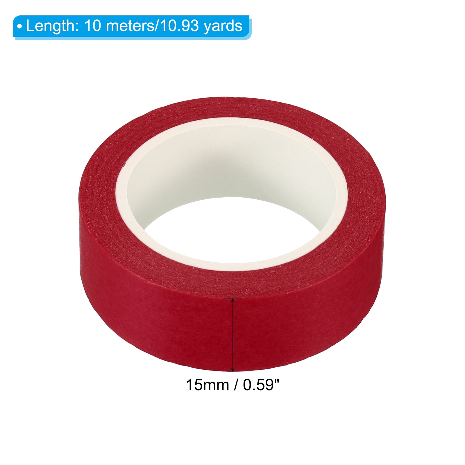Uxcell Holographic Washi Tape 0.59 Inch x 10.93 Yards, 4 Roll Self Adhesive Masking Sticker, Bright Red
