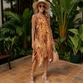 thumbnail image 3 of FUIALDOLG Brown Cheetah Animal Print Dresses for Women Lady Leopard Sundress Summer Womens Sleeveless Dresses Casual A Line Flowy Pleated Midi Dress Beach Vacation Outfits,3XL, 3 of 7