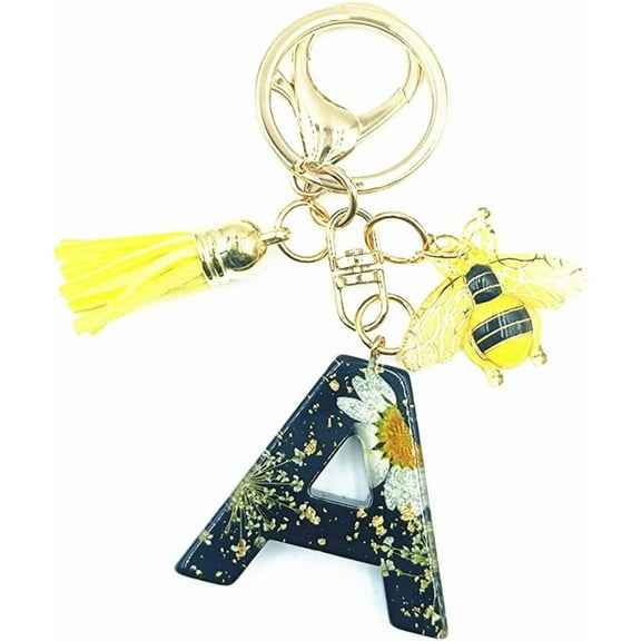 EONQY Alphabet Initial Letter Keychain Tassel Butterfly Women Pendant Key Ring for Women Key Purse Handbag Backpack Bag Accessories