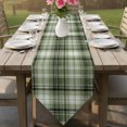 thumbnail image 6 of Sage Green Buffalo Plaid Table Runner Linen Burlap Table Runner 72 Inches Long Farmhouse Modern Striped Dresser Scarves for Kitchen Island Coffee Dining Room Party Wedding Holiday Decor 14"x72", 6 of 8