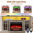 thumbnail image 5 of PAPROOS Fireplace TV Stand for 65 Inch TV, Farmhouse Entertainment Center with 23'' Fireplace, Electric Fireplace TV Stand with LED Light, TV Console for Living Room, Gray, 5 of 9