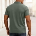 thumbnail image 6 of BVnarty Men's Solid Color Short Sleeve Camp Collar Shirt Breathable Casual Summer Daily Wear Business Casual Outing Top Army Green XXL, 6 of 8