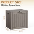 thumbnail image 4 of Joxxoaa 30 Gallon Resin Outdoor Storage Box & Patio Side Table for Balcony, Pool, Deck & Garden Accessories, Weather‑Resistant, Black/Brown, 4 of 6