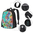 thumbnail image 4 of Daiia Cartoon Map Of Europe Backpack for Men and Women -Durable Backpack Large Capacity, Water-Resistant Bag with Adjustable Straps and Laptop Compartment, 4 of 9