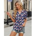 thumbnail image 2 of Camisa IECCP con la bandera estadounidense para mujer, cuello en V, manga abullonada, 2 of 4