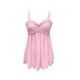 thumbnail image 4 of Sexy Lingerie for Women Sheer Mesh Nightdress Spaghetti Strap Lingerie Pjs Set Lace Bodycon Chemise Sleepwear, 4 of 5