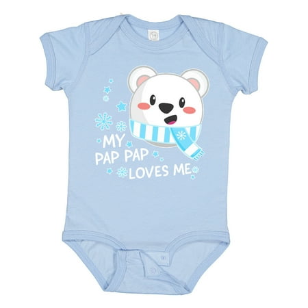 

Inktastic My Pap Pap Loves Me- Polar Bear Gift Baby Boy or Baby Girl Bodysuit